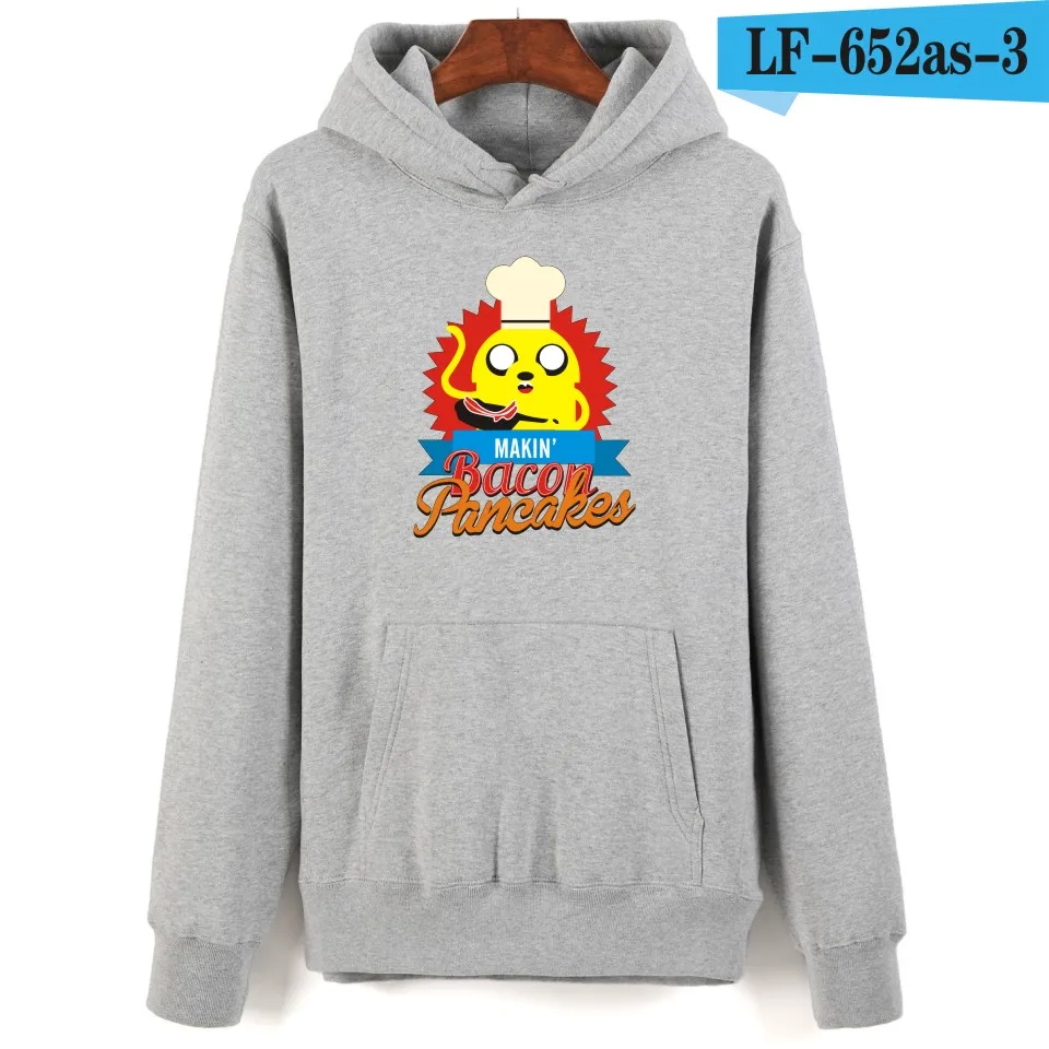 gray Горячая Распродажа, толстовки с капюшоном Adventure Time худи для мальчиков и девочек серый свитшот Adventure Time осенне-зимние топы в стиле хип-хоп Harajuku Polluvers - Цвет: gray