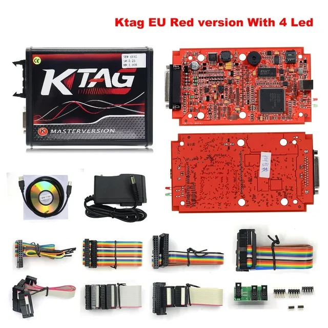 ktag Красный ktag V7.020 V2.23 мастер 7,020 KTAG kess V2 KESS V5.017+ BDM зонд адаптер полный набор ЭБУ программный чип настроечное приспособление - Цвет: ktag