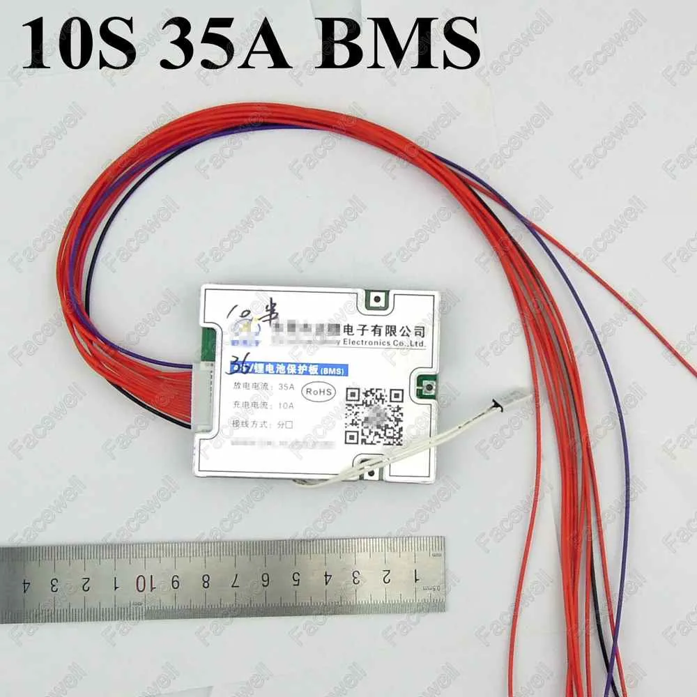 Литиевая батарея 10S 36 В 35A 10s1p литиевая BMS для защиты 10 ячеек pcb 20Ah 15Ah умная плата bms с