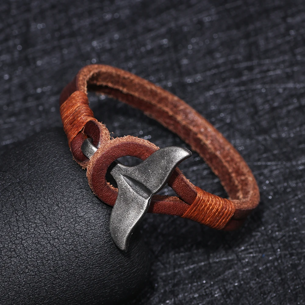 Роскошные Брендовые мужские кожаные браслеты WWLB 19 5 см подарки очаровательные из