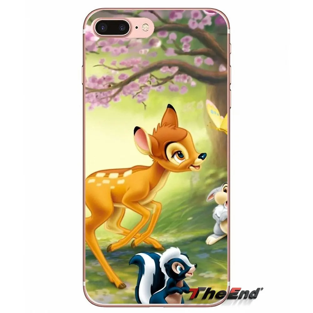 Прозрачный чехол из ТПУ Sika deer Bambi для iPhone X 4 4S 5 5S 5C SE 6 6S 7 8 Plus Samsung Galaxy J1 J3 J5 J7 A3 A5 2016