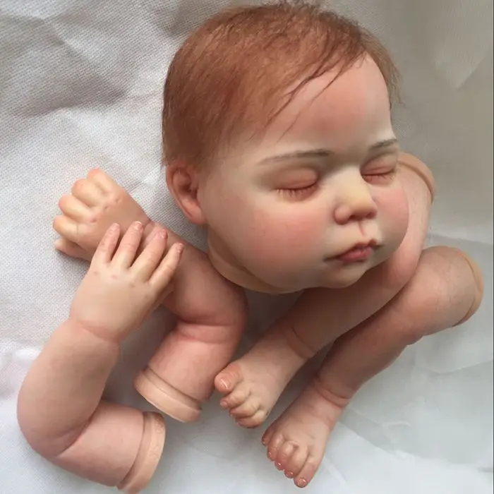 22 дюймов Reborn Baby Doll наборы Настоящее прикосновение силикона ручной работы кукла мальчик спящий мальчик DIY Модель мягкие виниловые игрушки для детей