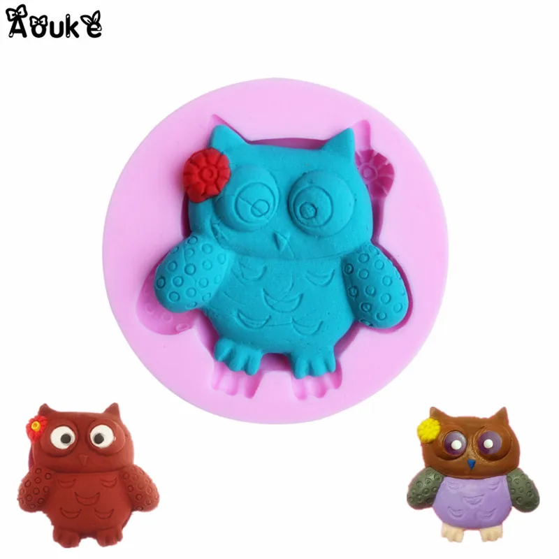 

Owl Shape Embossed Liquid Silicone Cake Mold Fondant Decorating Tools Soap Bar Mold Chocolate Baking Tool DIY Kitchen Cookware
