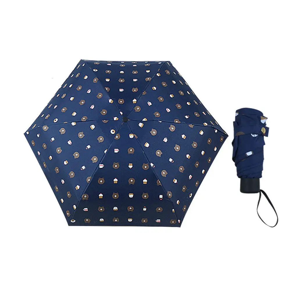 Bear Pattern Blue Портативный практичный зонт-капсула, мини-светильник, маленький карманный складной зонт от дождя и солнца, многофункциональный ветрозащитный зонт - Цвет: Bear Pattern Blue