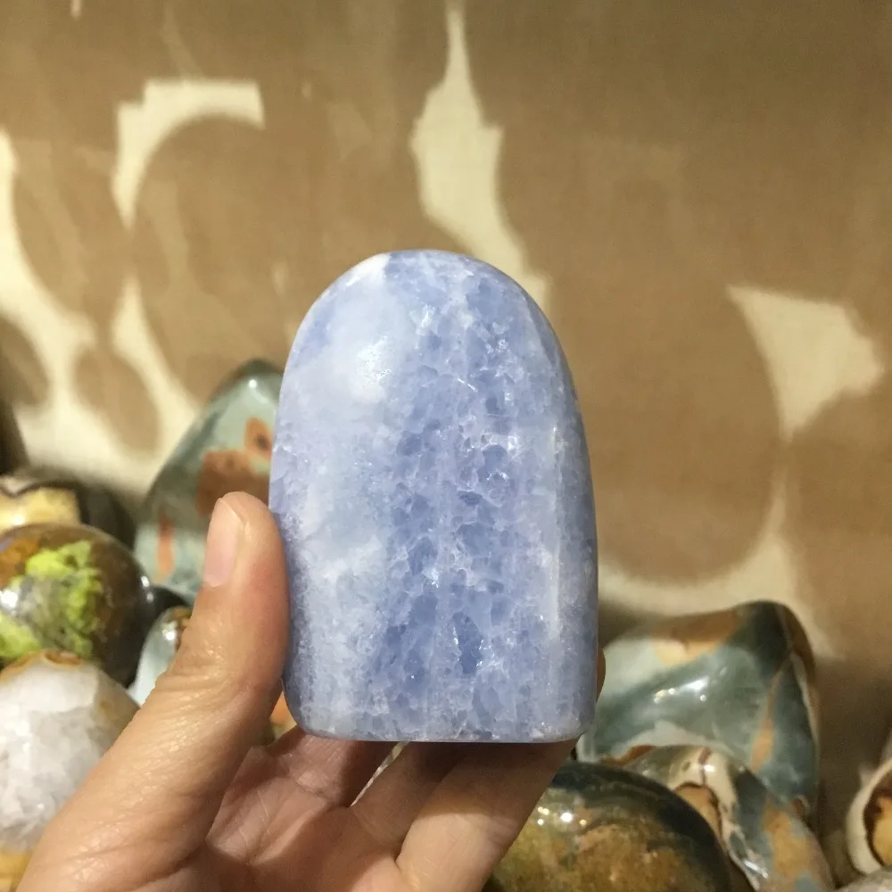 

300g Natural celestite stone Polished celestite free form stone specimen