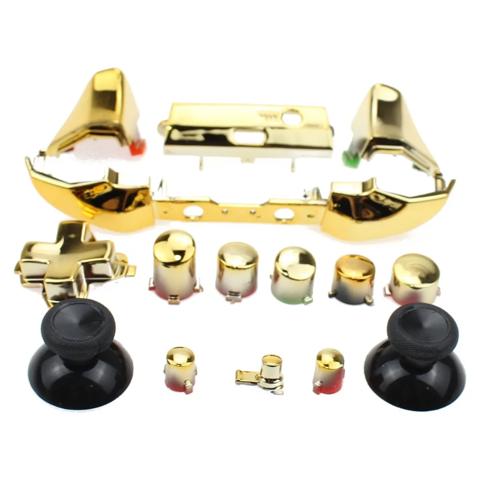 TingDong Chrome LB RB RT LT Bumper Buttons Set Thumbstick Cap Dpad replacement for Xbox One S Slim Controller |