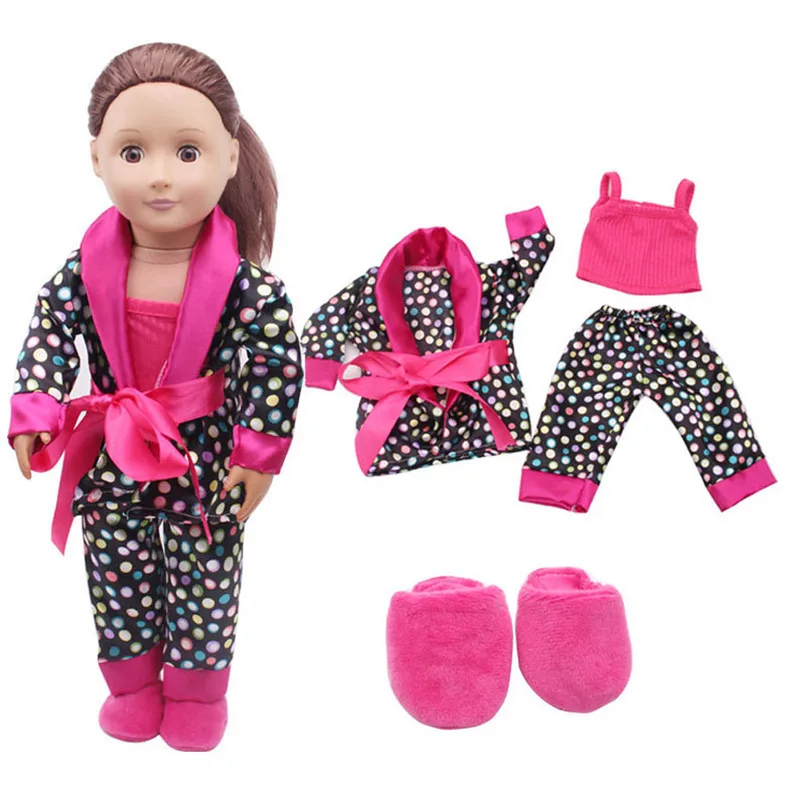 5 шт. одежда Обувь для 18 дюймов American Girl нашего поколения куклы пижамный комплект