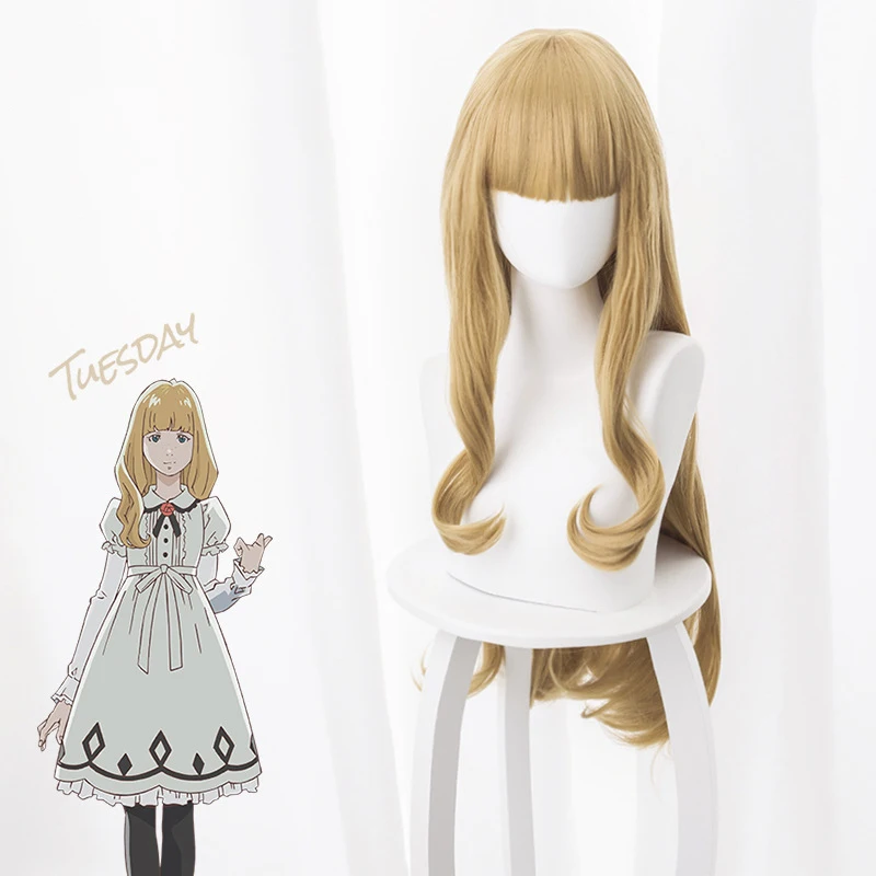New Carole &amp Tuesday Cosplay Wigs Wig 80cm Heat Resistant Synthetic Hair Perucas |