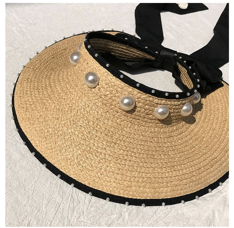2019 летняя роскошная фирменная Новинка солнцезащитный крем жемчуг большая шляпа