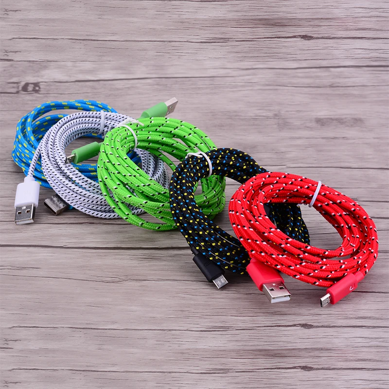 Кабель Micro USB для быстрой зарядки 1 м, 2 м, 3 м, нейлоновый провод для samsung, sony, Xiaomi, huawei, LG, Android, кабель для синхронизации данных и зарядки