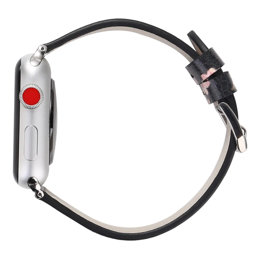 Сливы цветок печатных кожаный ремешок для apple watch серии 4 3 2 из мягкой кожи Замена