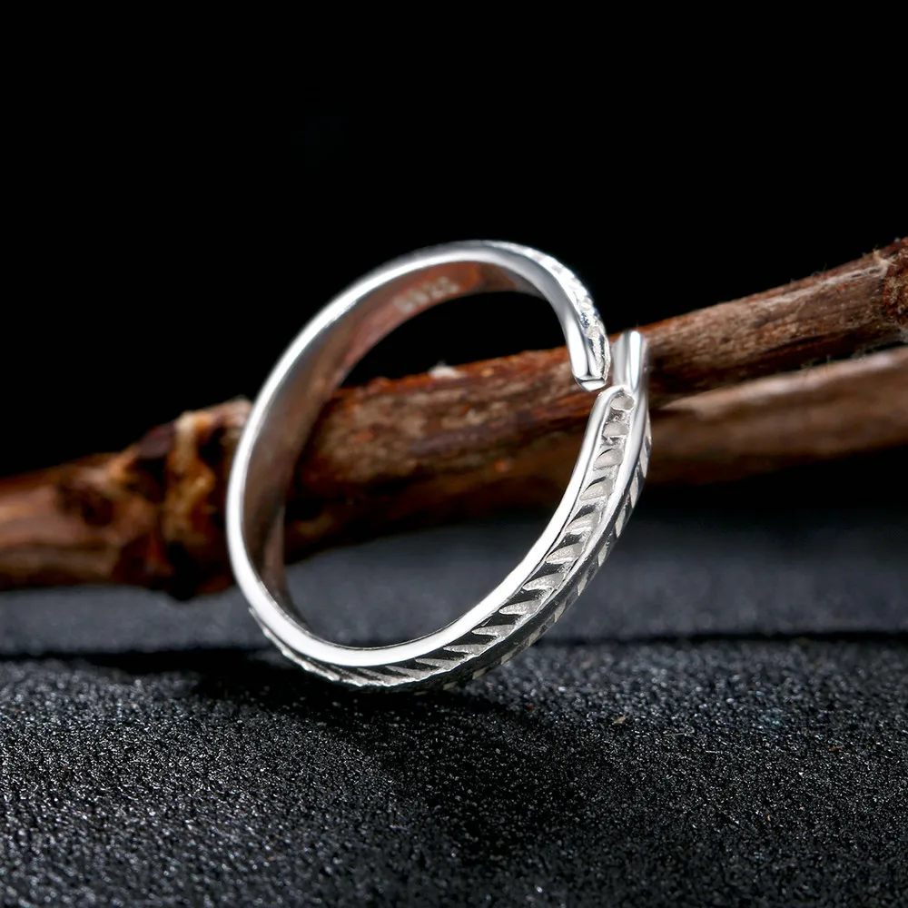 MoBuy Romantic Feather Adjustable 100% 925 Sterling Silver Rings For Women Wedding Bands Fine Jewelry MBRY049 | Украшения и