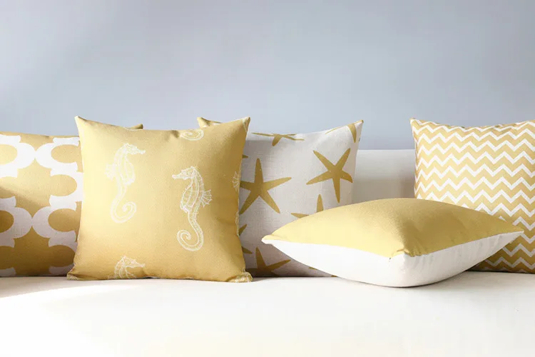 Европейская классическая Желтая подушка s простая Геометрическая красная для