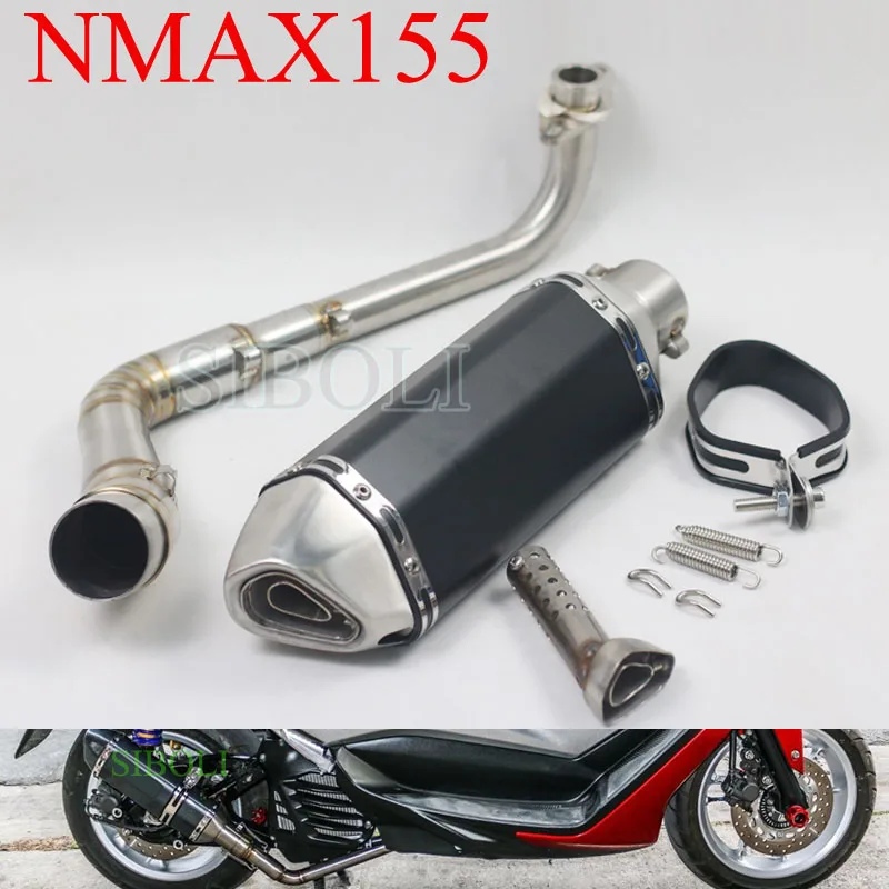 Для YAMAHA NMAX 155 слипоны для мотоцикла Akrapovic глушитель полная система Модифицированная Передняя средняя Соединительная труба дБ убийца