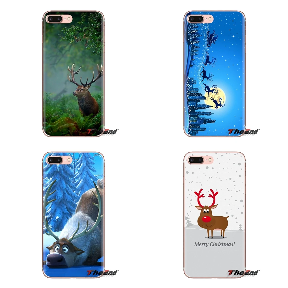Merry Christmas Animal wild Elk Deer Soft Covers For Huawei G7 G8 P7 P8 P9 P10 P20 P30 Lite Mini Pro P Smart Plus 2017 2018 2019 |