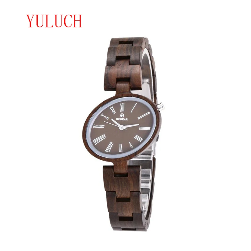 

YULUCH Trend Brand Good Quality Ladies Wooden Quartz Watch New Fashion Small Dial Sandalwood Hand Strap New Gift
