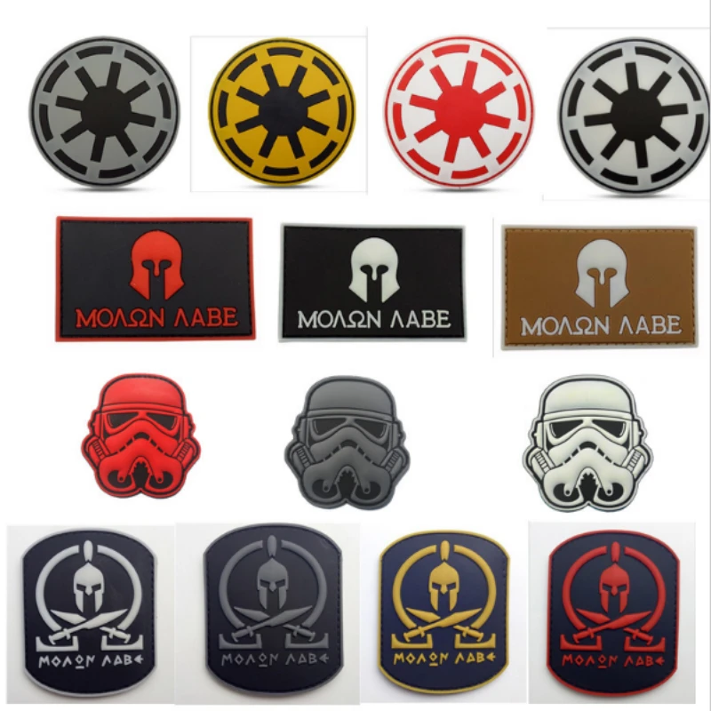 Четыре стиля 3D Резиновый значок Звездные войны Спартанский череп Тактический из