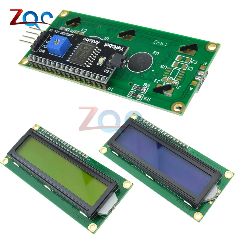 ЖК дисплей IIC/I2C 1602 модуль дисплея I2C синий желтый с подсветкой 5 В для Arduino UNO R3