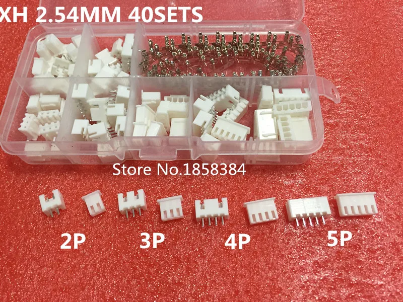 Набор из 40 комплектов в коробке комплекты формата XH XH2.54 2p 3p 4p 5pin Pitch клеммный