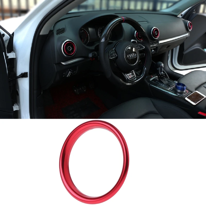 Aluminium Alloy red Car Air Outlet Decoration Trim Ring Sticker For AUDI A3 S3 2013-2016/Q2 | Автомобили и мотоциклы