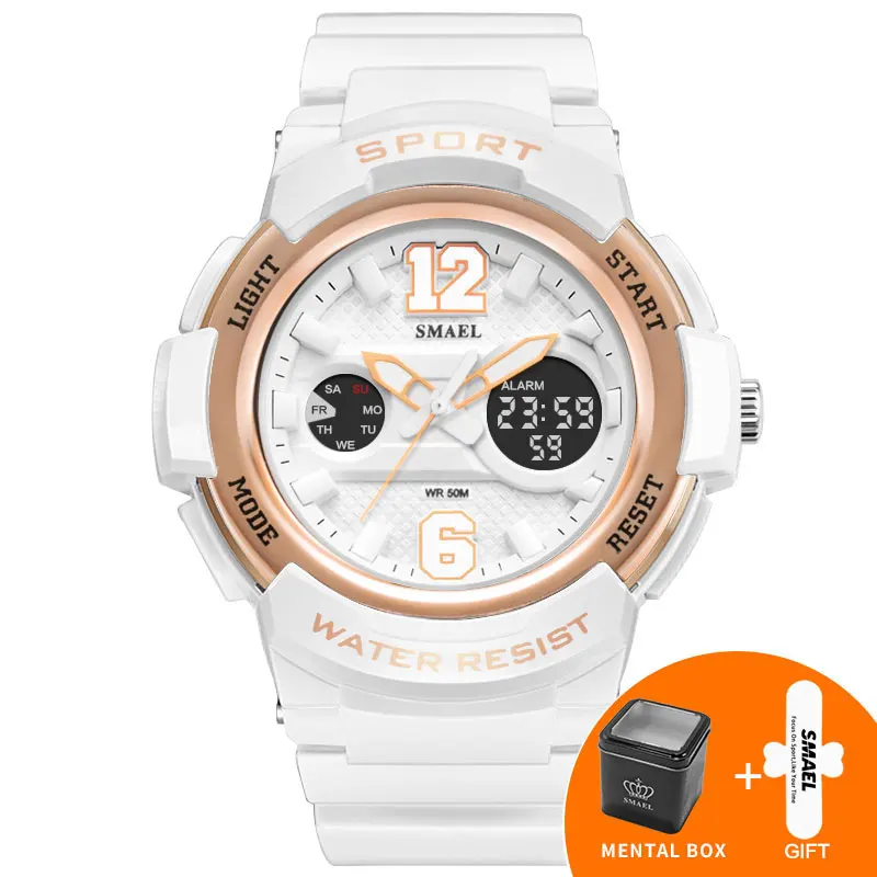 Rose Gold with Box Женские часы, светодиодный, водонепроницаемые, розовое золото, белые, женские часы, Топ бренд, кварцевые часы, браслет, 1632, Relogio Feminino, женские часы - Цвет: Rose Gold with Box
