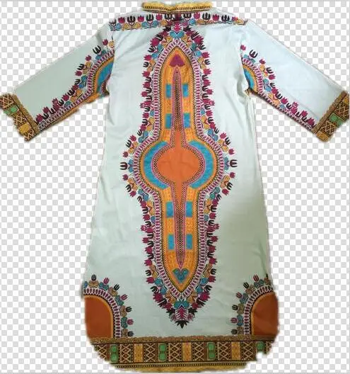 

Newly Design Women Summer Casual Deep V-Neck Traditional African Dashiki Geometric Print Loose Elastic Knee Dress