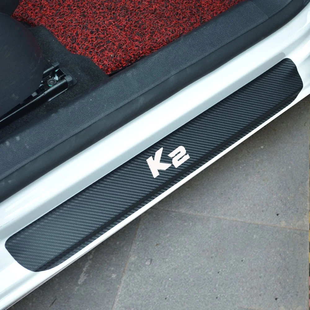 4 шт. виниловая наклейка из углеродного волокна для порога автомобиля Накладка KIA