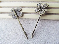 8pcs antique bronze lucky leafplum blossomnight owlice creamangel safety pin broochbreastpin hair clip filigree charm