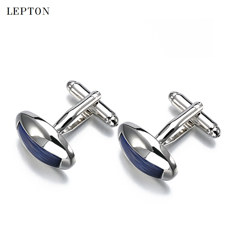 

Fashion Arc Cat's Eye Stone Cufflinks High Quality Man Shirt Cuffs Cuff links Low-key Luxury Dark blue Opal Cufflinks for Mens
