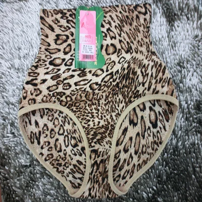 Женские бесшовные трусики с леопардовым принтом высокой талией и эффектом пуш