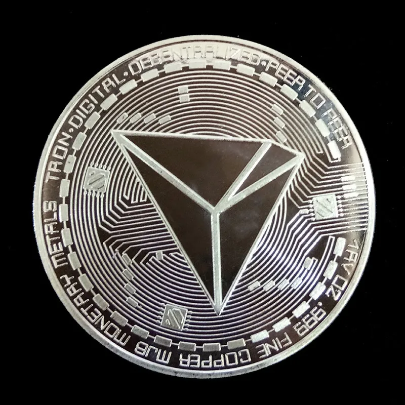 Silver Новые коллекционные коллекторы серебро/золото монета TRX физический не монеты иностранных валют Виртуальная Биткойн коллекция Искусство Подарки - Цвет: Silver