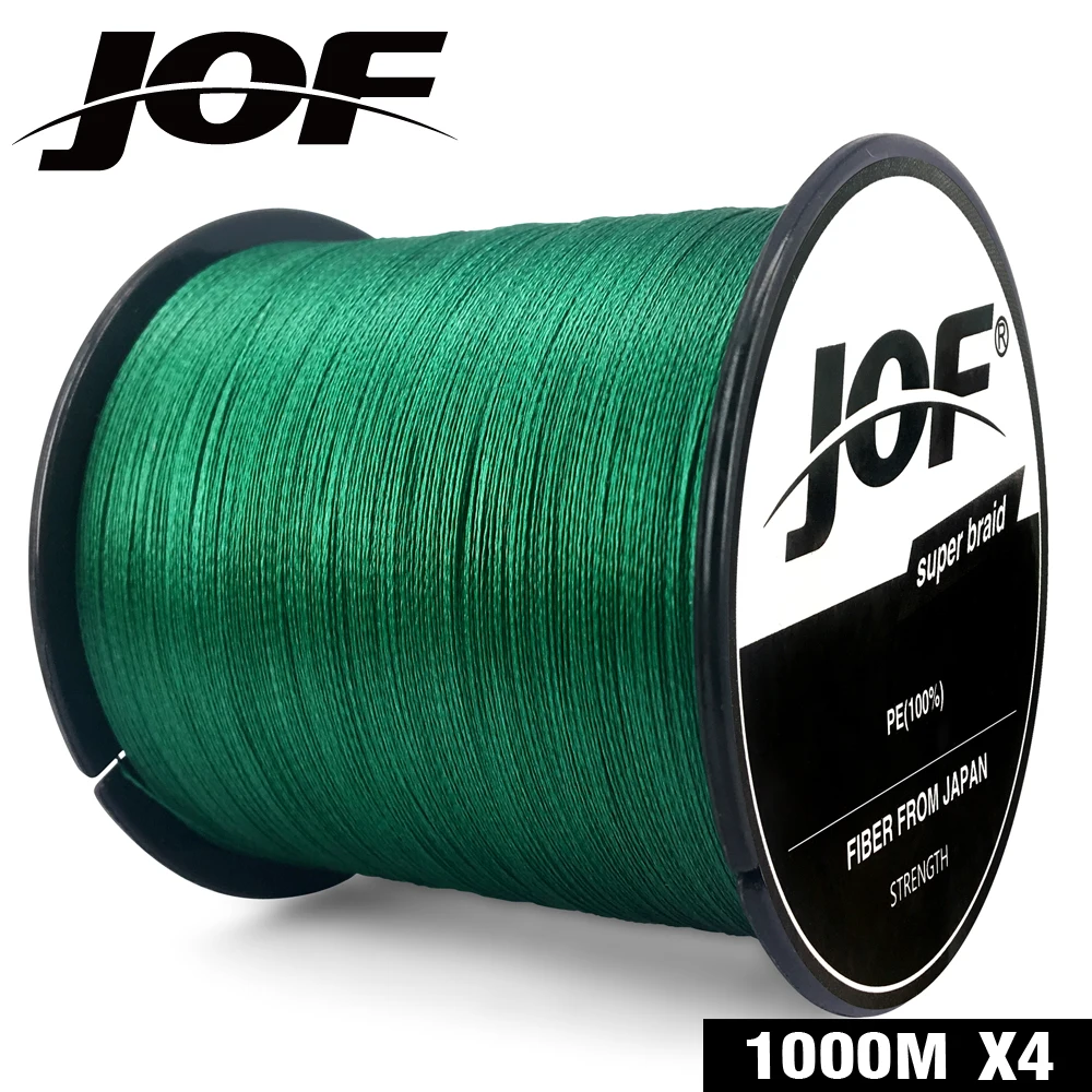 Рыболовная леска JOF Green PE 100 м 300 500 1000 4 пряди плетеная рыболовная для карпа 10LB 300LB 2019