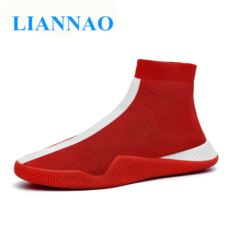 Fashion High Top Casual Shoes For Men Breathable Flats Sneakers Elasticity Sock Walking Footwear tenis masculino | Обувь