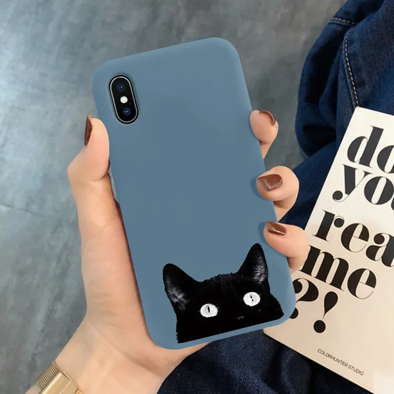 Khl-dbheimao Мягкий чехол из ТПУ с мультяшным котом для iPhone XR, 6 S, 8, 7, 6 S Plus, задняя крышка для iPhone X, для iPhone 11 Pro, XS Max, чехол для телефона, силиконовый чехол - Цвет: Khl-dbheimao