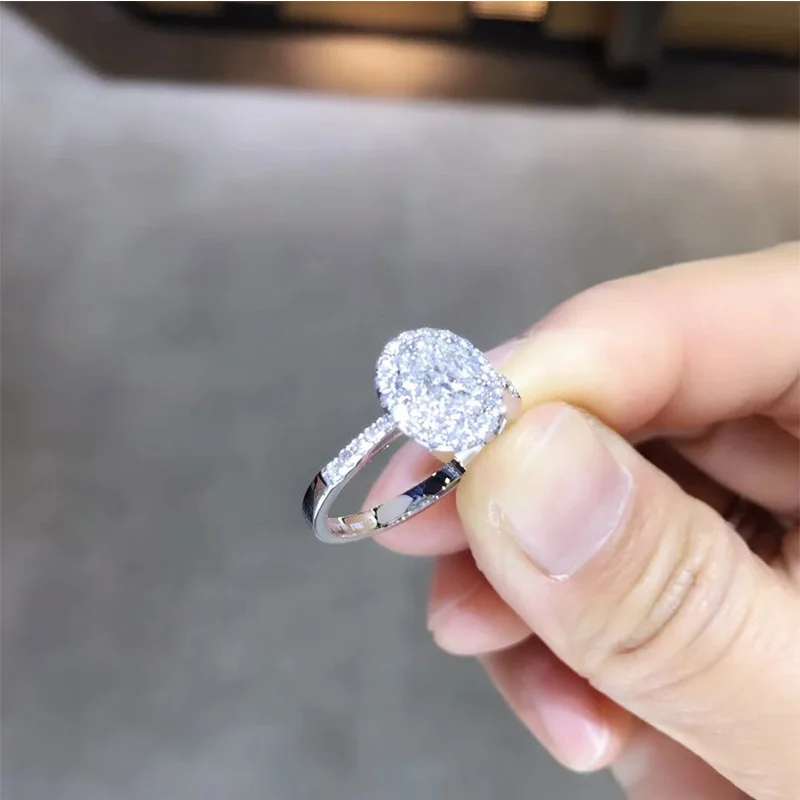 ANI 18K Белое Золото (AU750) обручальное кольцо 0 603 CT GIA Certified F/SI1 Pear Cut Real Natural Diamond Женское
