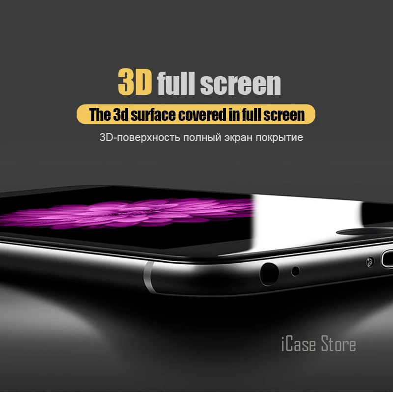 3D мягкий край Полное покрытие закаленное стекло для iPhone 7 6 S плюс протектор экрана