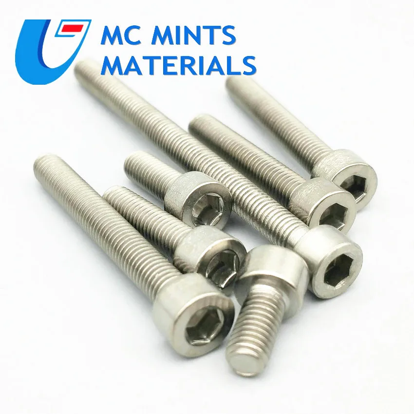 Титановый болт M5 x6-60mm Колонка не Накидная головка Ti цвет не полированный класс 2 Ti Болт, Титан Винт титан крепеж 12 шт