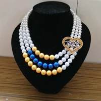 greek sigma gamma rho sorority sgr 1922 heart multilayer statement pearl strand necklace jewelry