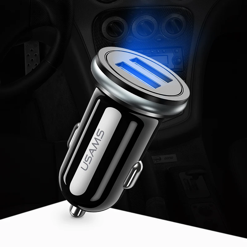 USAMS автомобильное зарядное устройство для телефона 2.4A быстрое 1 2 M USB Type C micro usb