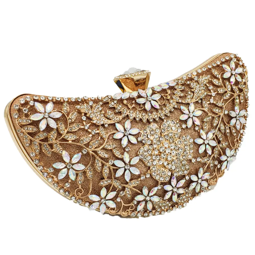 Эксклюзивные женские сумочки с цветочной аппликацией от Boutique De FGG, женские вечерние сумочки-клатчи с кристаллами, свадебные сумочки с цветами