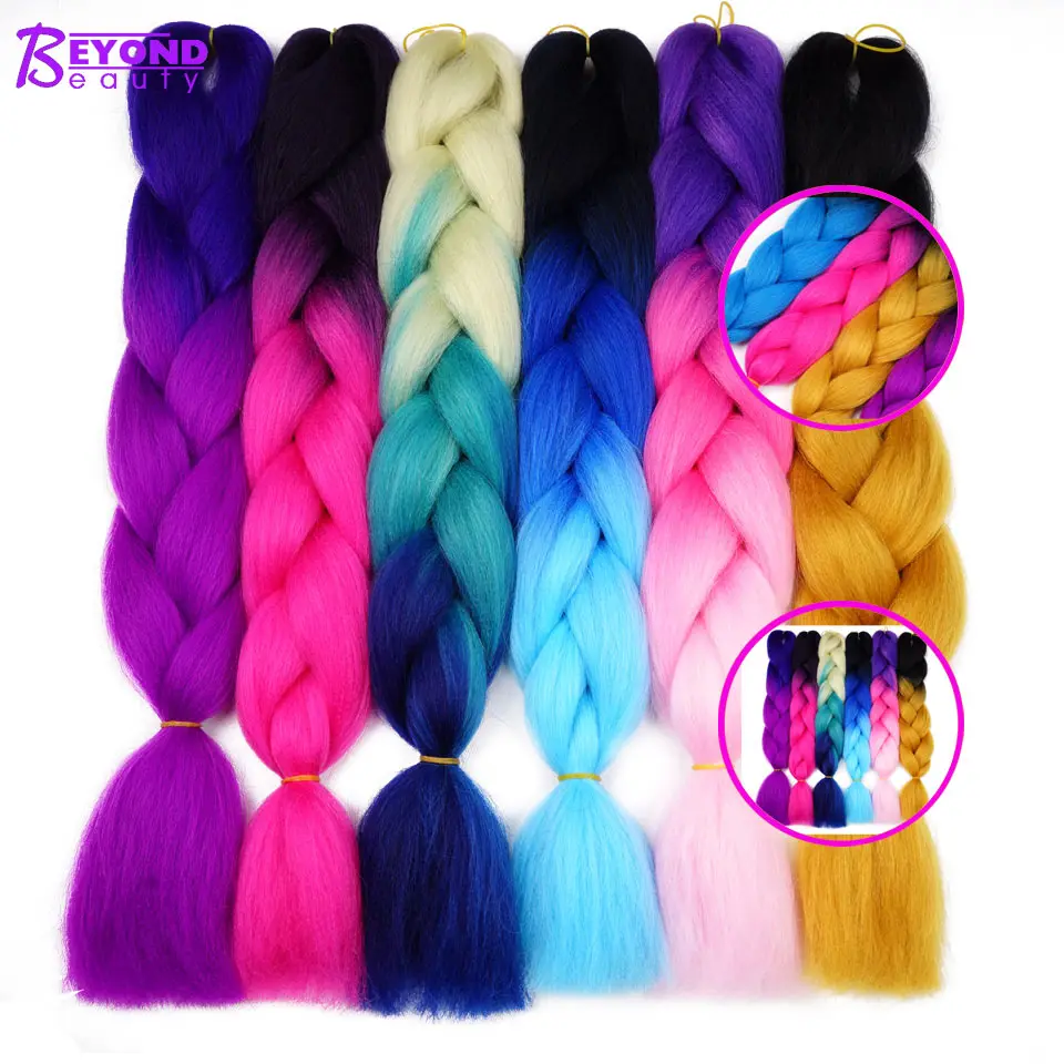 Beyond beauty Ombre Jumbo косички синтетические косички волосы крючком 100 цветов доступны 100 г наращивание волос