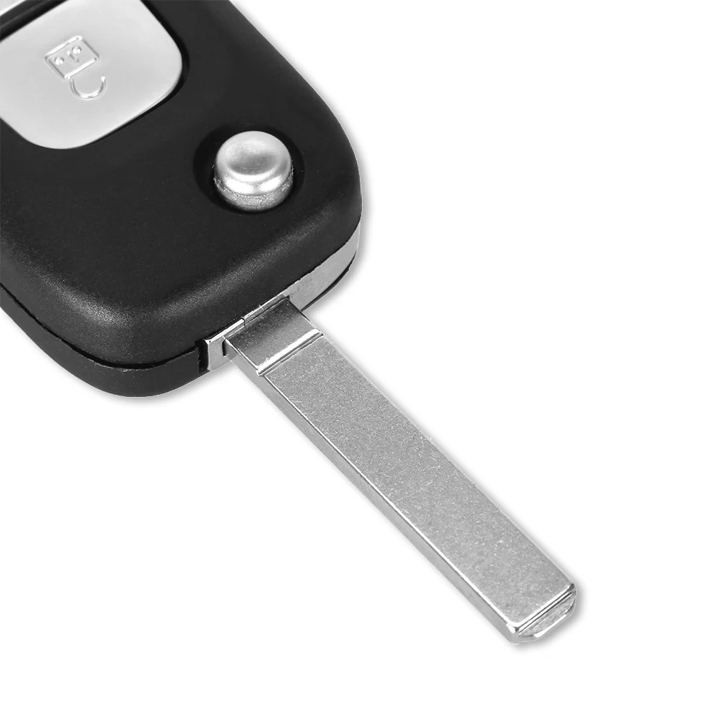 Чехол для автомобиля KEYYOU, складной чехол для ключей с дистанционным управлением, для Renault Clio Megane Kangoo Modus, 2 кнопки, неразрезанное лезвие, флип-брелок