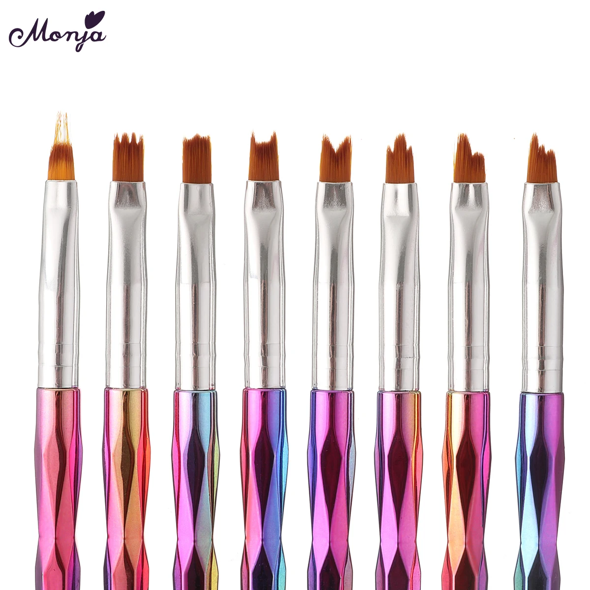 Monja дизайн ногтей улыбка луна в форме УФ гель лака Цвет Градиент кисти передачи