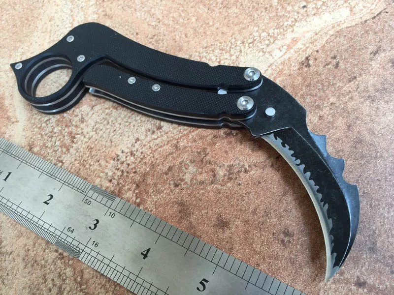 Karambit нож G10 Ручка Специальный стиль камень мыть K оболочка EDC инструмент Открытый Отдых выживания разведка карманный складной нож