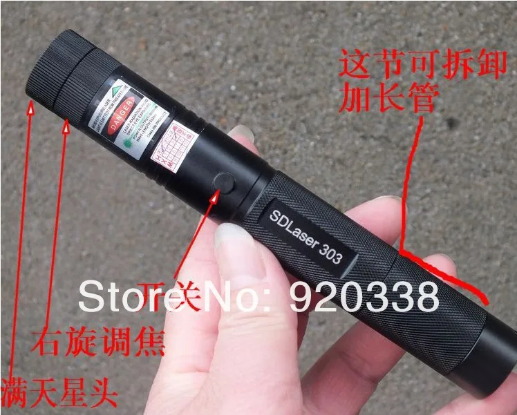 Lazer 50000 МВт SDLaser 303 532nm Мощный Регулируемый Фокус Горения Зеленая Лазерная Указка с
