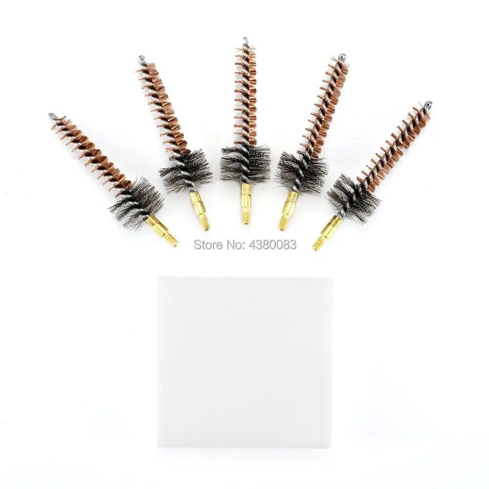 5 шт. чистящая щетка с бронзовой щетиной для винтовки 50 чистящих нашивок