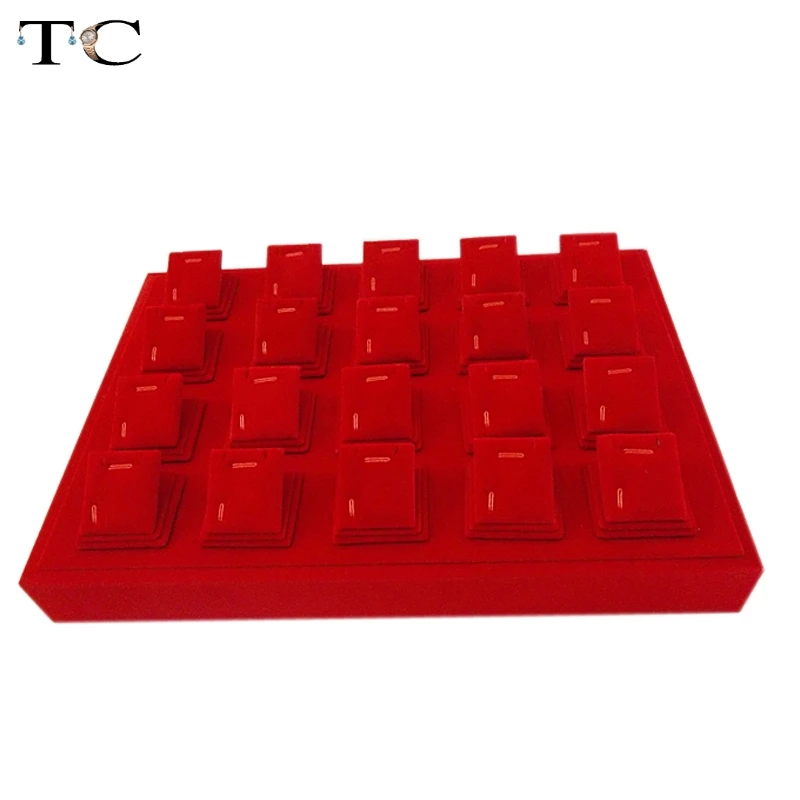 Более высокий портативный красный бархат/деревянный держатель лотка для