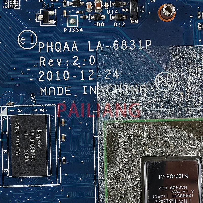 PAILIANG   Toshiba P750 P755,     K000125640 PHQAA LA-6831P tesed DDR3