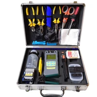 23pcsset ftth tool kits with optical power meter visual fault locator and fiber cleaver and fiber stripper and other tools