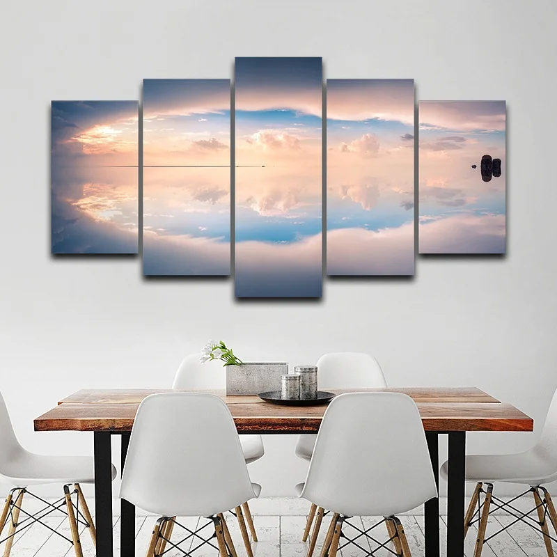 

lake view artistic print drawing on canvas spray oil painting decoration for home decor framed printed wall art picture AE1126